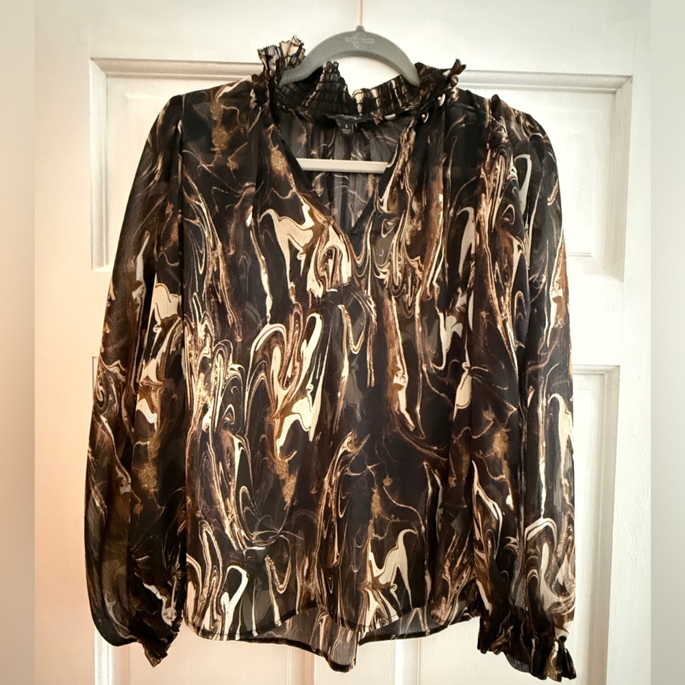 Banana Republic Brown/Black Long Sleeve Top